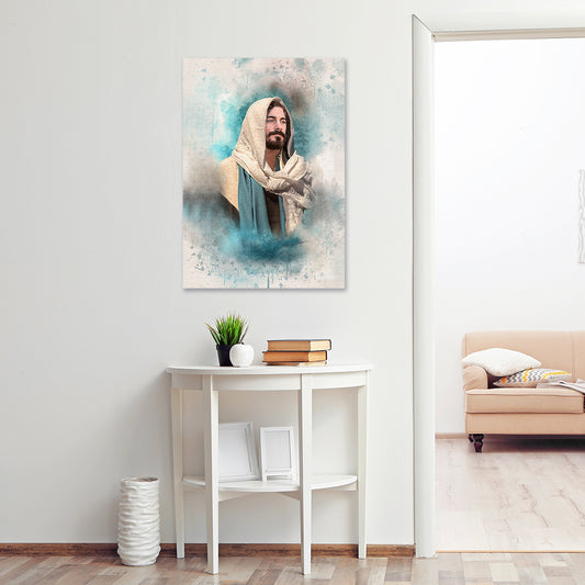 BE STILL | Portrait of Christ on Landscape Gallery Wrapped Canvas