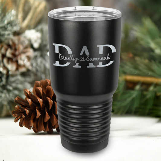 DAD MONOGRAM SPLIT | Personalized 30oz Stainless Steel Polar Camel Tumbler