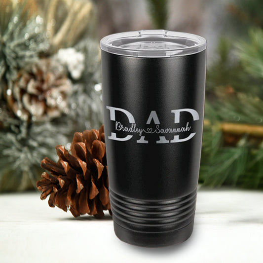 DAD MONOGRAM SPLIT | Personalized 20oz Stainless Steel Polar Camel Tumbler