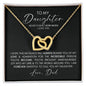 To My DAUGHTER | Love, Dad | Immeasureable Joy - Interlocking Heart Necklace