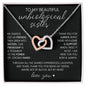 To My Beautiful UNBIOLOGICAL SISTER | Not by Blood, but by Heart - Interlocking Heart Necklace (BC)