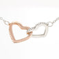 To My Beautiful UNBIOLOGICAL SISTER | Not by Blood, but by Heart - Interlocking Hearts Necklace (WC)