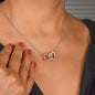 To My Beautiful UNBIOLOGICAL SISTER | Not by Blood, but by Heart - Interlocking Hearts Necklace (WC)