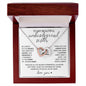 To My Beautiful UNBIOLOGICAL SISTER | Not by Blood, but by Heart - Interlocking Hearts Necklace (WC)