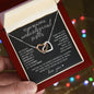 To My Beautiful UNBIOLOGICAL SISTER | Not by Blood, but by Heart - Interlocking Heart Necklace (BC)