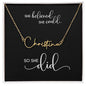 BELIEVE | She Believed She Could, So She Did - Personalized Name Necklace (BC)