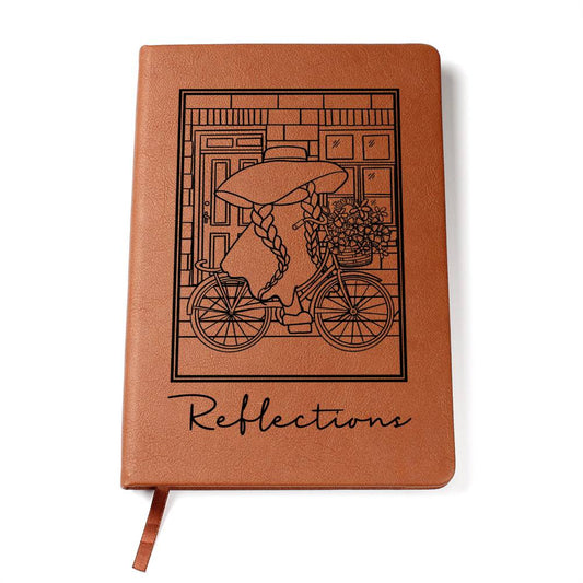 MORNING RIDE GNOME WITH FLOWERS - REFLECTIONS | Vegan Leather Graphic Journal