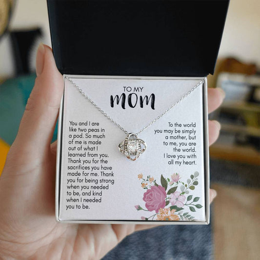 To My MOM | You Are the World - Love Knot Necklace